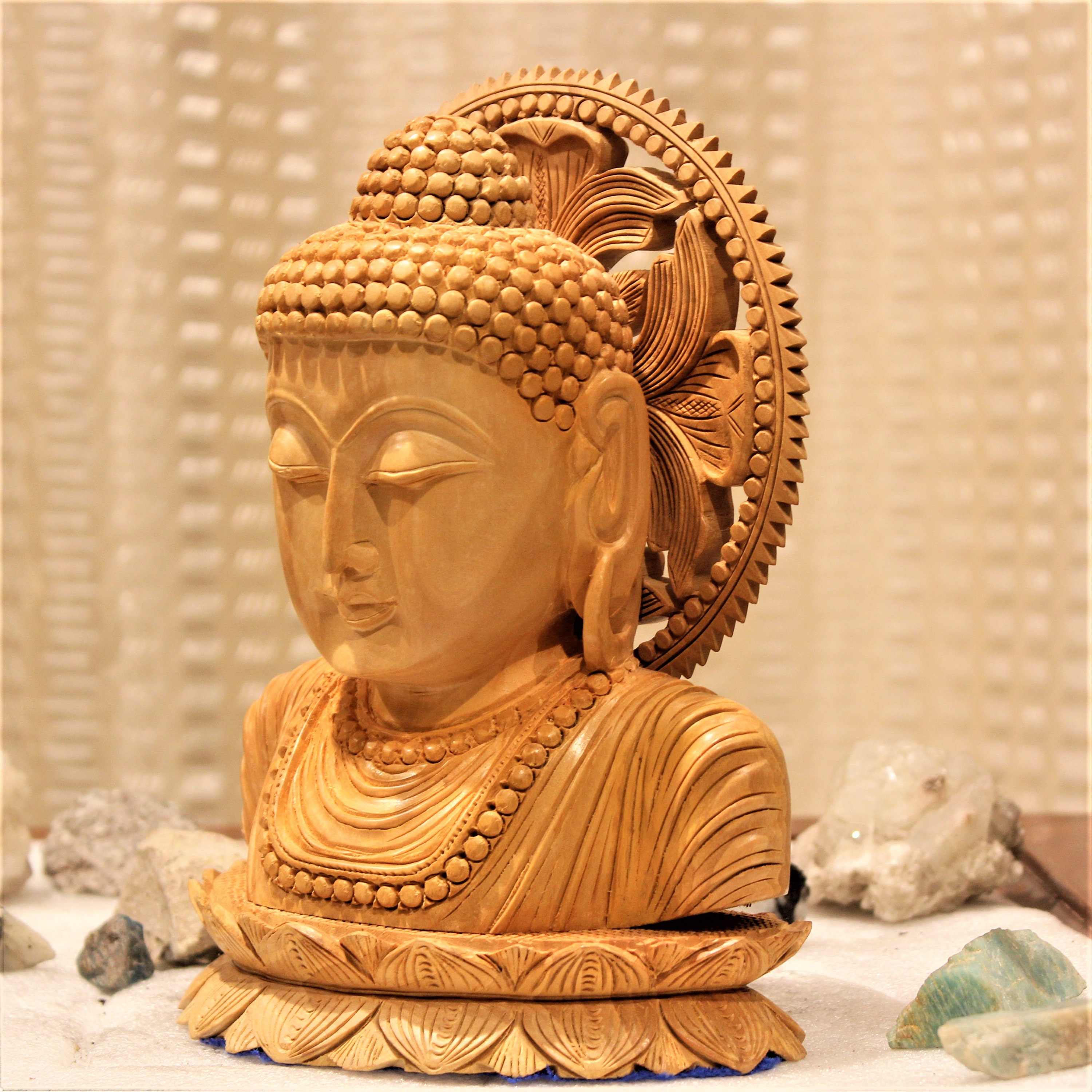 Buddha Head Statue Buddha Wood Statue home Decor Buddha Etsy