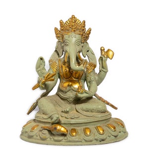 Ganesha Statue 20 cm| 8  inches Ganesh statue | Home decor | Elephant god | Hindu god | Brass statue | Bronze statue | Hand made