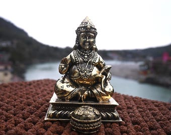 Kuber Superfine Statue 12.5 cm | Kubera brass idol | God of wealth figure