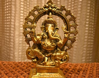 6インチ ガネーシャ神像 ガネーシャ彫刻、幸運の贈り物/知恵の神、象の