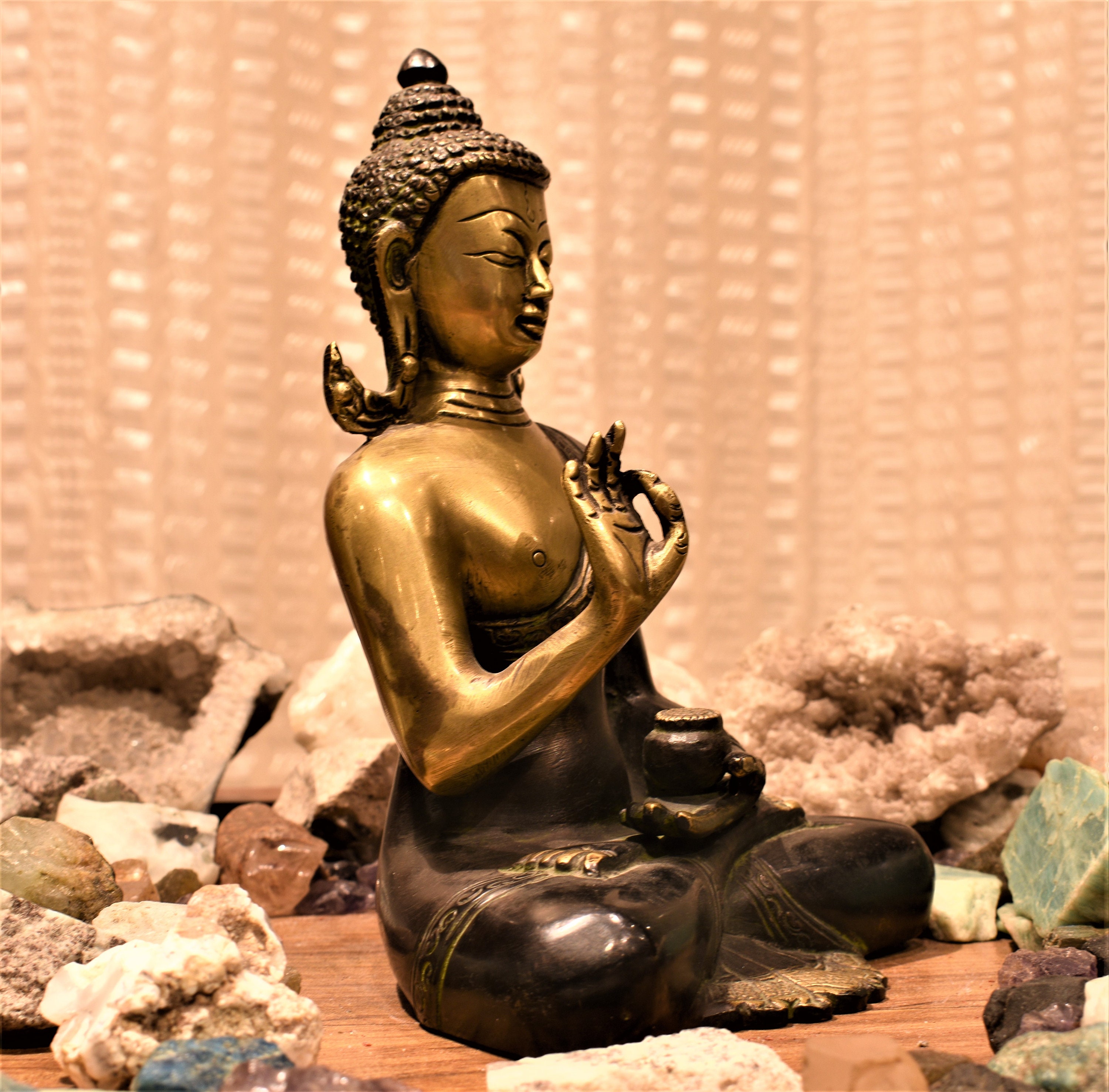 Buddha Statue 8 inches Blessing Buddha Statue Bronze Etsy