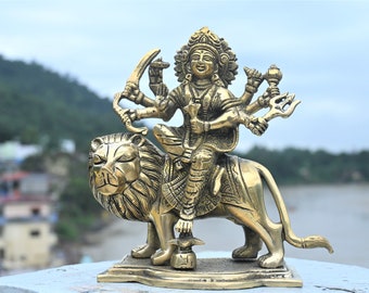 Maa Durga Statue 8 inches | Durga Handmade Brass statue | Bronze idol | Blessing statue | Home decor
