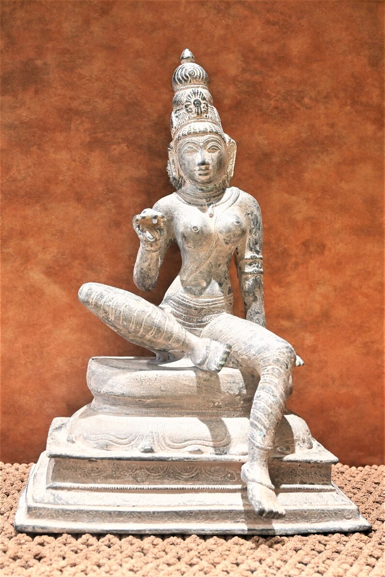 Goddess Parvati 36 cm Vintage idol | Parvati antique statue | De Goddess Parvati 36 cm Vintage idol | Parvati antique statue | De