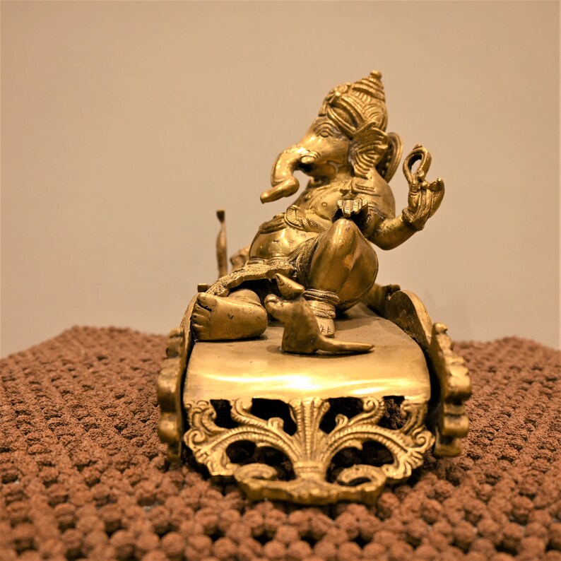 Ganesha on Bed Statue Lord Ganesh Home Decor Antique Etsy