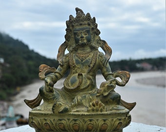Kuber Statue 22.5 cm | 9 inches Kubera brass idol | God of wealth figure