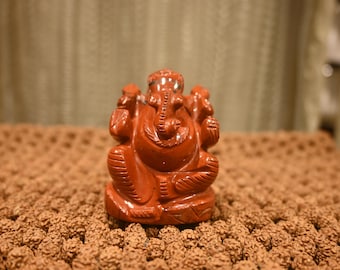 Red Jasper Ganesha sculpture | Lord  Ganesha stone sculpture | Home decor | Elephant god |  Handmade