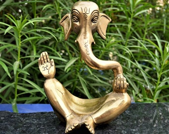 Abstract Ganesha Brass Figure | Modern Ganesh Statue | Illusion Ganpati Figurine