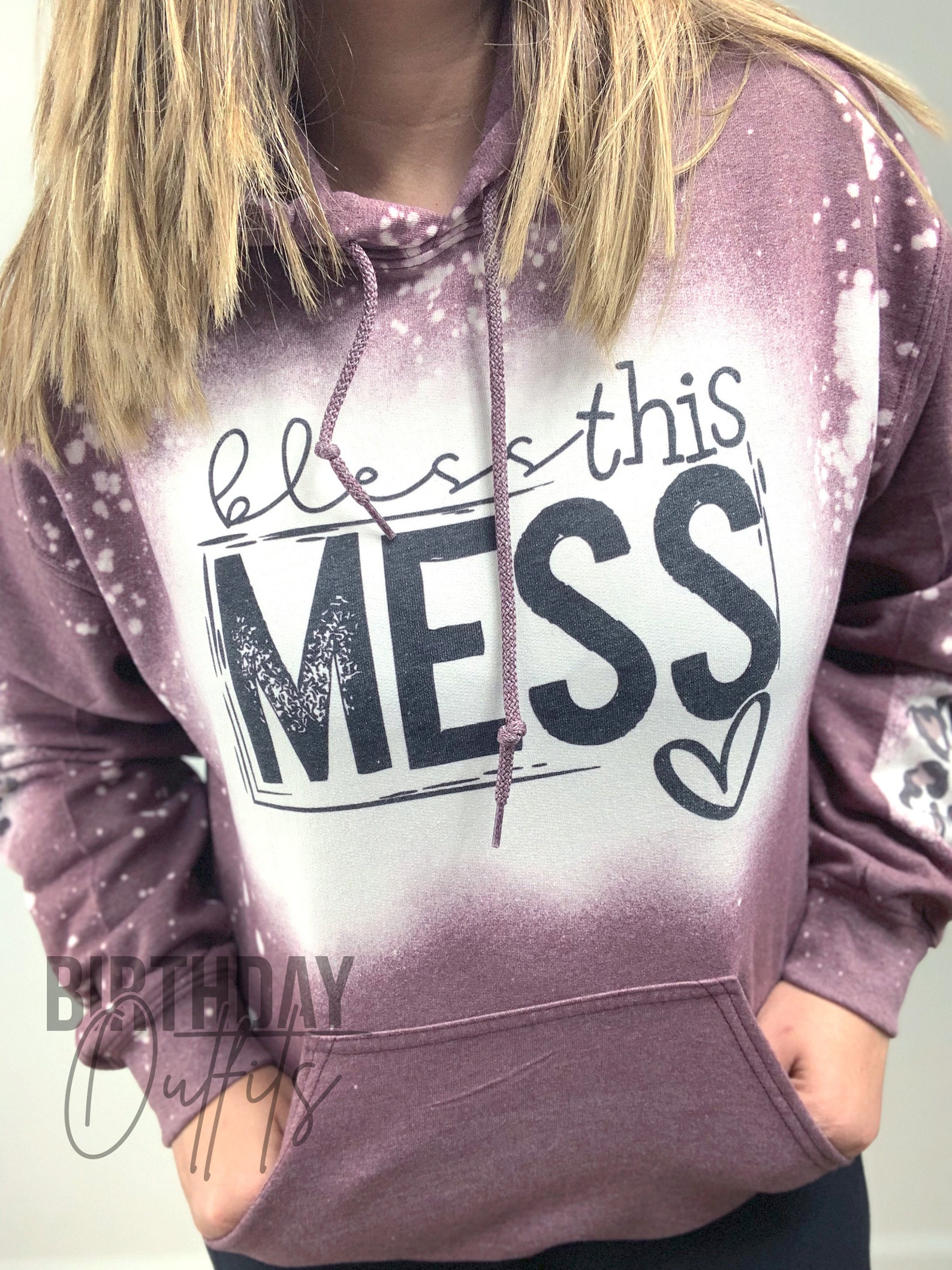 Bless This Mess Bleached Hoodie Bleached Hoodies and Etsy