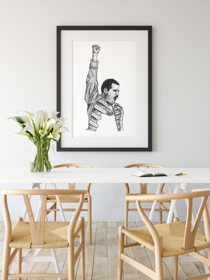 Downloadable Art Print Rock Home Decor Eighties Black /& White Poster Music Printable Art Freddy Mercury Wall Art Queen