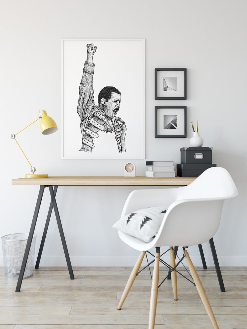 Downloadable Art Print Rock Home Decor Eighties Black /& White Poster Music Printable Art Freddy Mercury Wall Art Queen