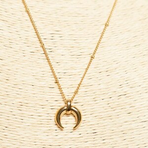 Handmade Gold Moon Charm Necklace | Dainty Crescent Moon | Gold Moon Necklace | Minimal Chain Necklaces | 18k Gold Filled Necklaces