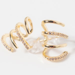 Claw Earrings | Gold Ear Jacket Earring | Claw Stud Earrings | Gold Claw Earrings | Diamond Ear Jacket | Hypoallergenic Earrings
