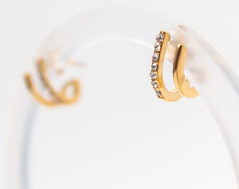 Gold Claw Ear Jacket: Hypoallergenic Stud Earrings