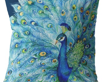 peacock colored pillows