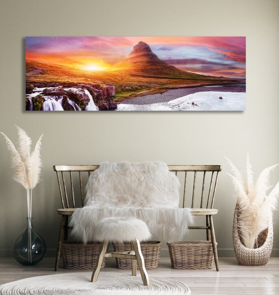 Mountain Waterfall Wall Art Canvas Print Art Prints Etsy