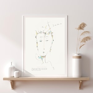 Citazione del libro Il piccolo principe di Antoine De Saint-Exupéry, arte murale ispiratrice, regalo per lettori, libresco, arte murale stampabile, prodotti digitali