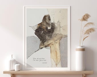 Alice in Wonderland Book Quote Print: Lewis Carroll Inspirational Wall Art (Downloadable Prints)