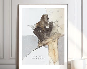 Alice In Wonderland Wall Art Print: Lewis Carroll Book Quote, Librariancore