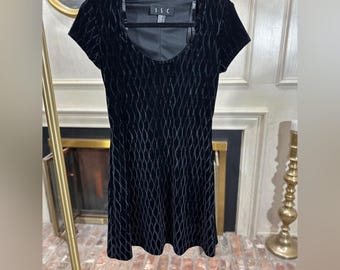 JSC Vintage Black Velvet Mini Dress Size 4 Canada Made Party Cocktail Goth