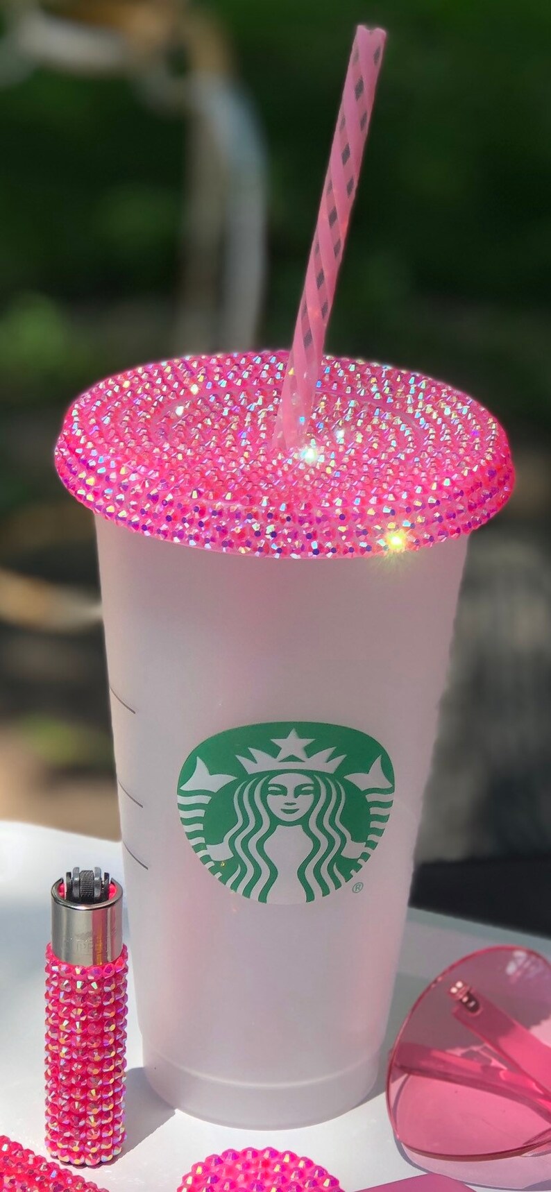 Barbie Pink bling Starbucks Cup/ custom Starbucks tumbler/ hot | Etsy