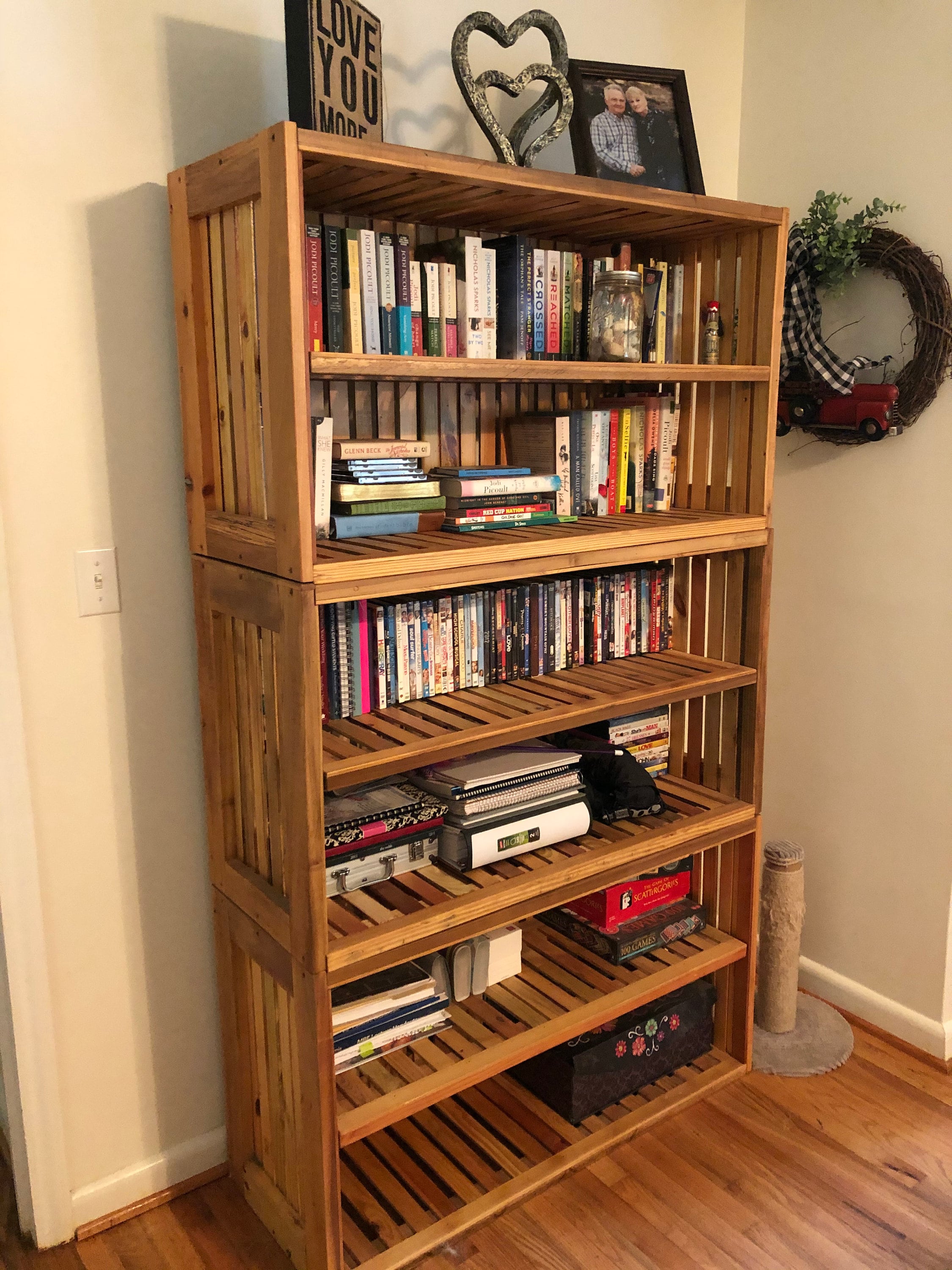 Crate Bookcase made with reclaimed wood Etsy