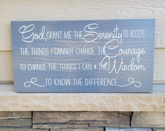 Sign - Pine 18 x 9.25 - Serenity Prayer - Wood Wall Art Hanging Decor - Christian Sign