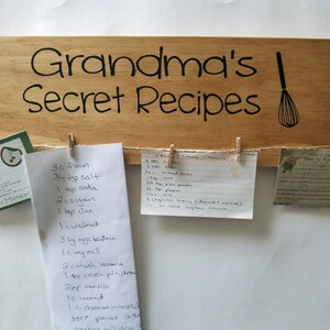 Painted Display Board 18 Grandma's Secret Recipes Wood Wall Art Hanging Decor Sign image 3