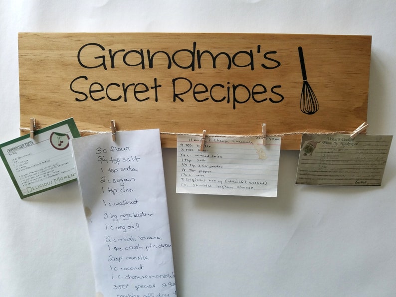 Painted Display Board 18 Grandma's Secret Recipes Wood Wall Art Hanging Decor Sign image 3