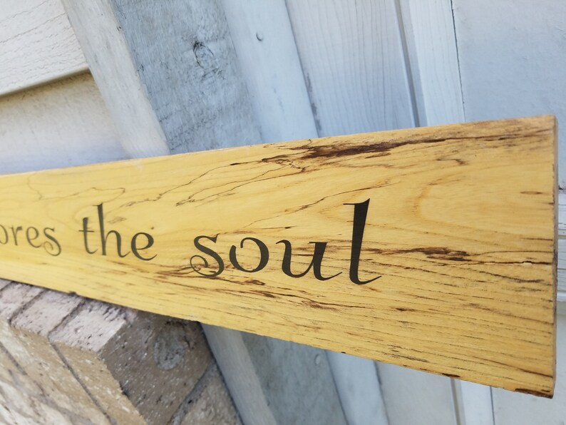 Painted Spalted Maple 48 X 3 7/8 Live Edge a Day at the Lake Restores