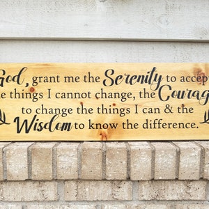 Painted Sign - Pine 30 x 9.25 - Serenity Prayer - 2.5 ft  - Wood Wall Art Hanging Decor - Christian Sign