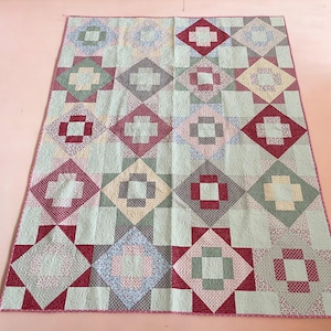 Handmade Patchwork Quilt | Meadowland Quilt 64" x 80" | Henry Glass Fabric | Large Throw Quilt | One of a Kind — Ready to Ship