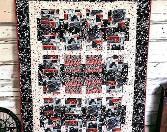 Handmade Patchwork Quilt | Walking Dead Inspired Zombie Quilt 55" x 70" | Giucy Giuce Fabric | Throw Quilt | One of a Kind — Ready to Ship