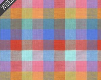 108" Wide Quilt Backing Fabric | Windham Fabrics Cheerful Check Wideback in Multi | Wide Back Quilting Fabric Half Yard