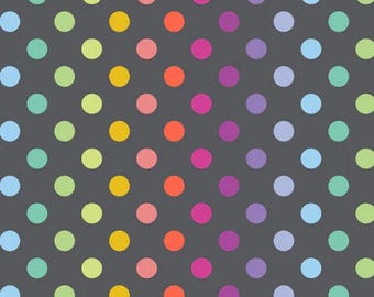Freespirit Fabric - MINKY Disco Poms - Shadow - sold by the yard