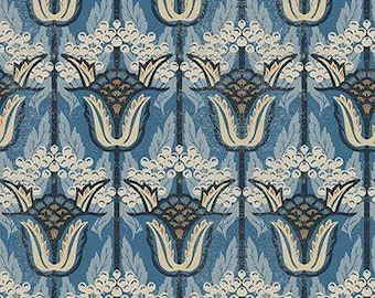 Wabi Bloom Blue by Holli Zollinger | FIGO Quilting Cotton | Cotton Fabric by the Half Yard | Modern Quilting Fabric