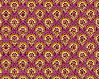 Wild Abandon Seduction Plum by Heather Bailey | FIGO Quilting Cotton | Cotton Fabric by the Half Yard | Modern Quilting Fabric