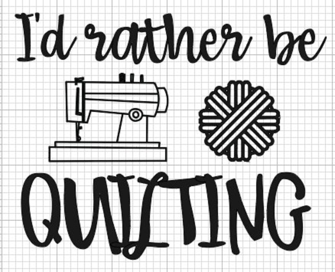 I'd Rather Be Quilting Car Decal Etsy