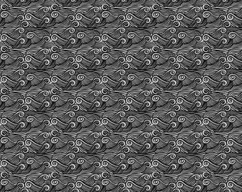 Reef Life Waves Dawn by Wee Gallery | Dear Stella Quilting Cotton | Cotton Fabric by the Half Yard | Modern Quilting Fabric