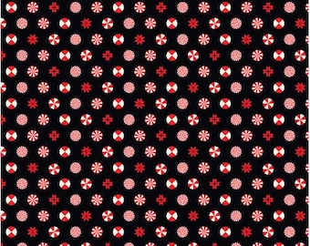 Tula Pink - Holiday Homies Flannel - Peppermint Stars - sold by the half yard