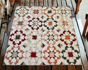 Handmade Patchwork Quilt | Bloom Burst Quilt | Large Throw Quilt | One of a Kind — Ready to Ship