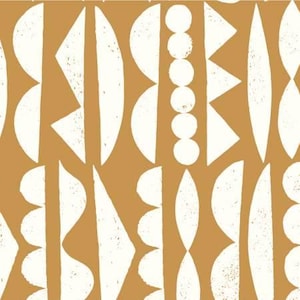 108" Wide Quilt Backing Fabric | Imprint Organic Wide Shape Sorter Gold by Eloise Renouf Collection | Ruby Star Society Cotton Backing