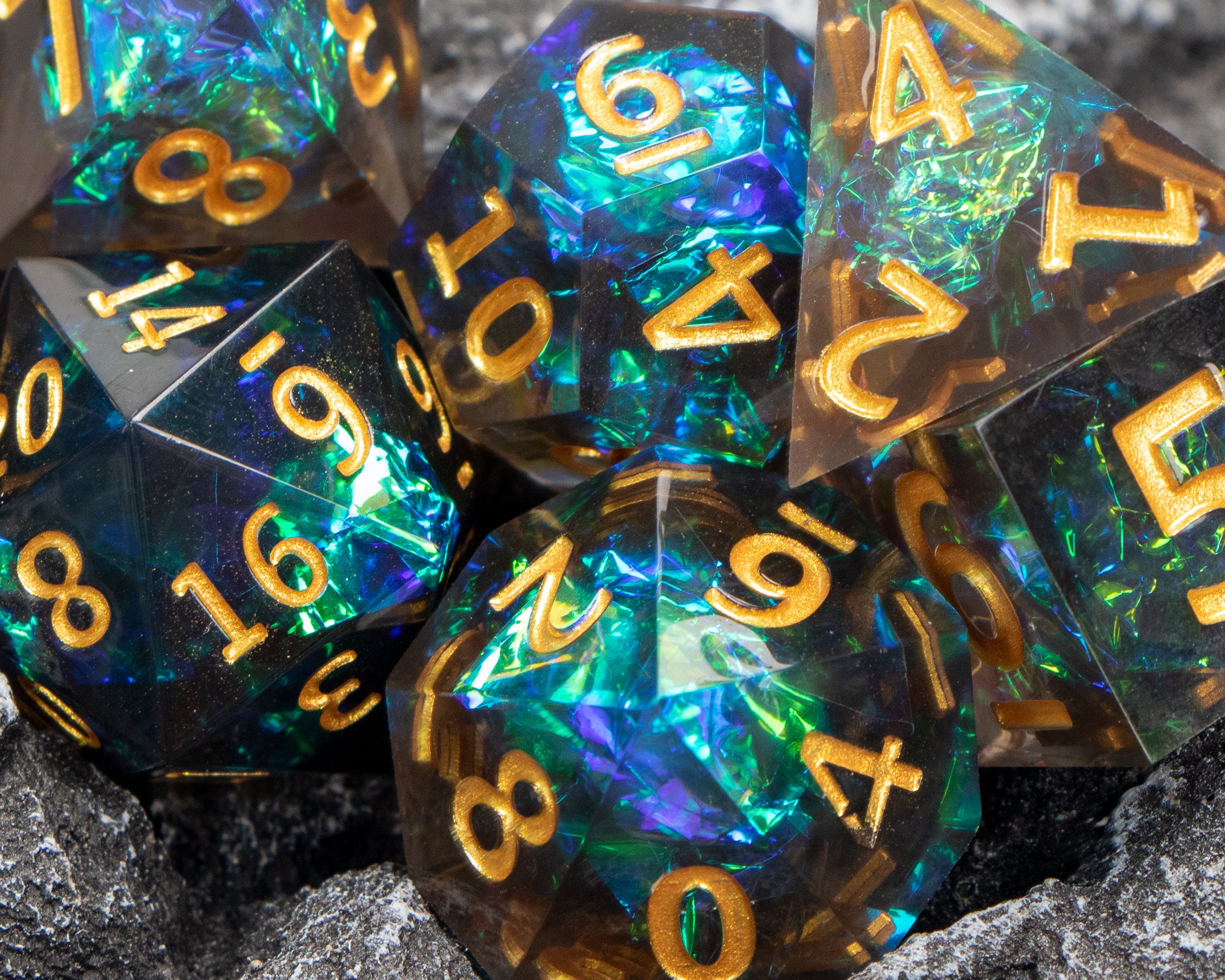Magic Flash Resin Dice Sharp Edge Dice DnD Dungeons And Etsy