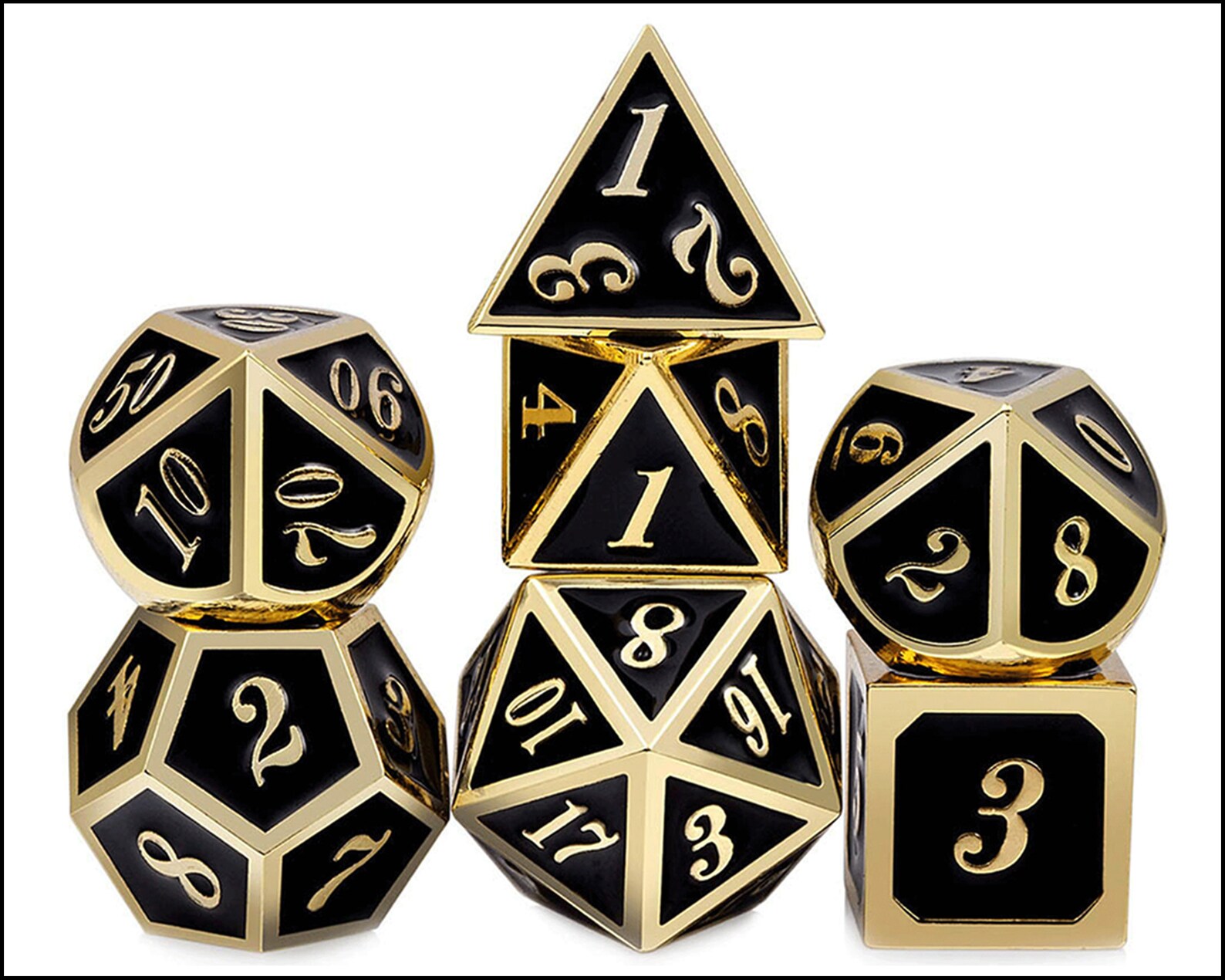 Dnd Metal Dice Glitter Dice Dungeons and Dragons Dice Etsy