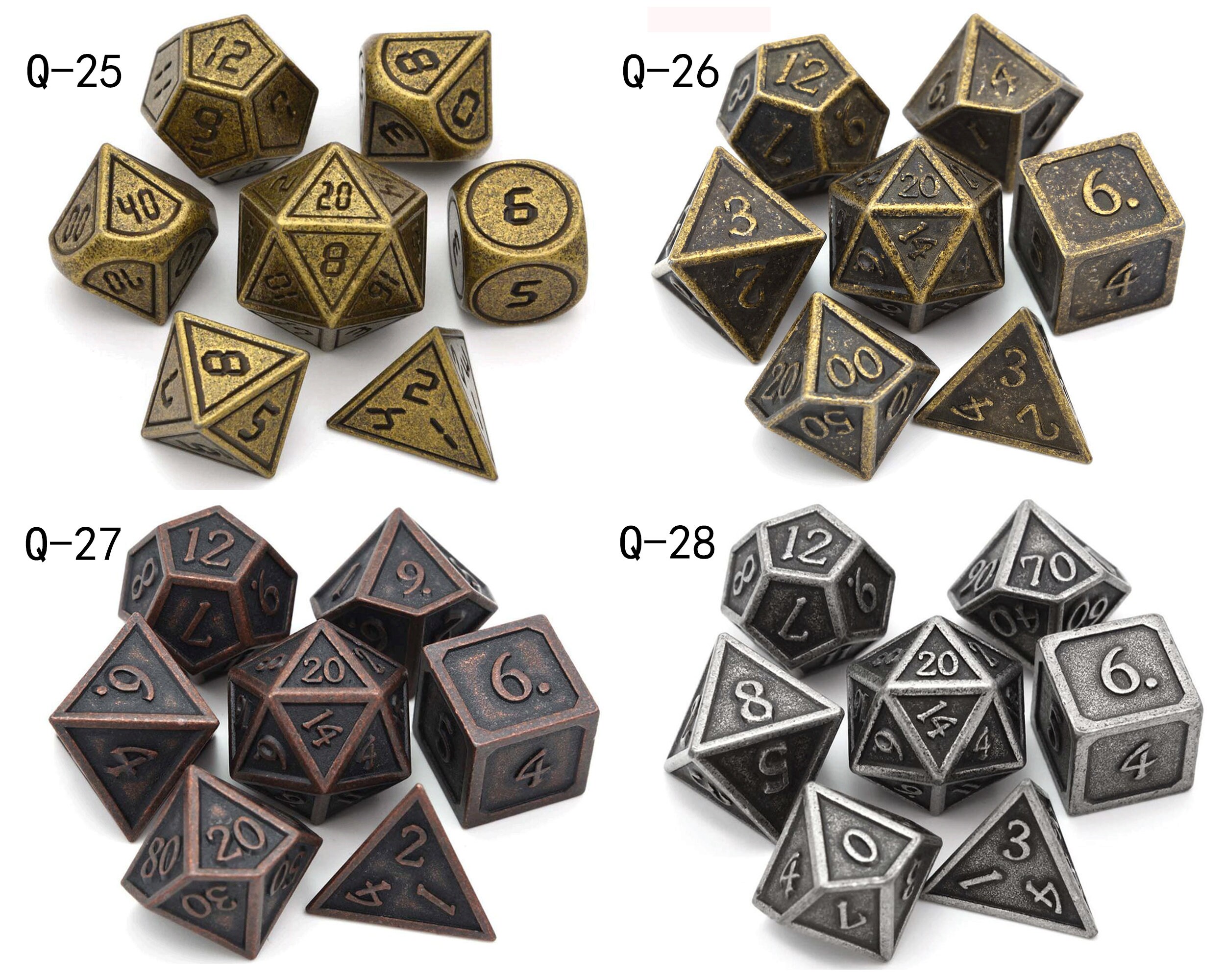 Metal Dice Set7For Dnd Great Gift For Fans Of Dungeons And Etsy