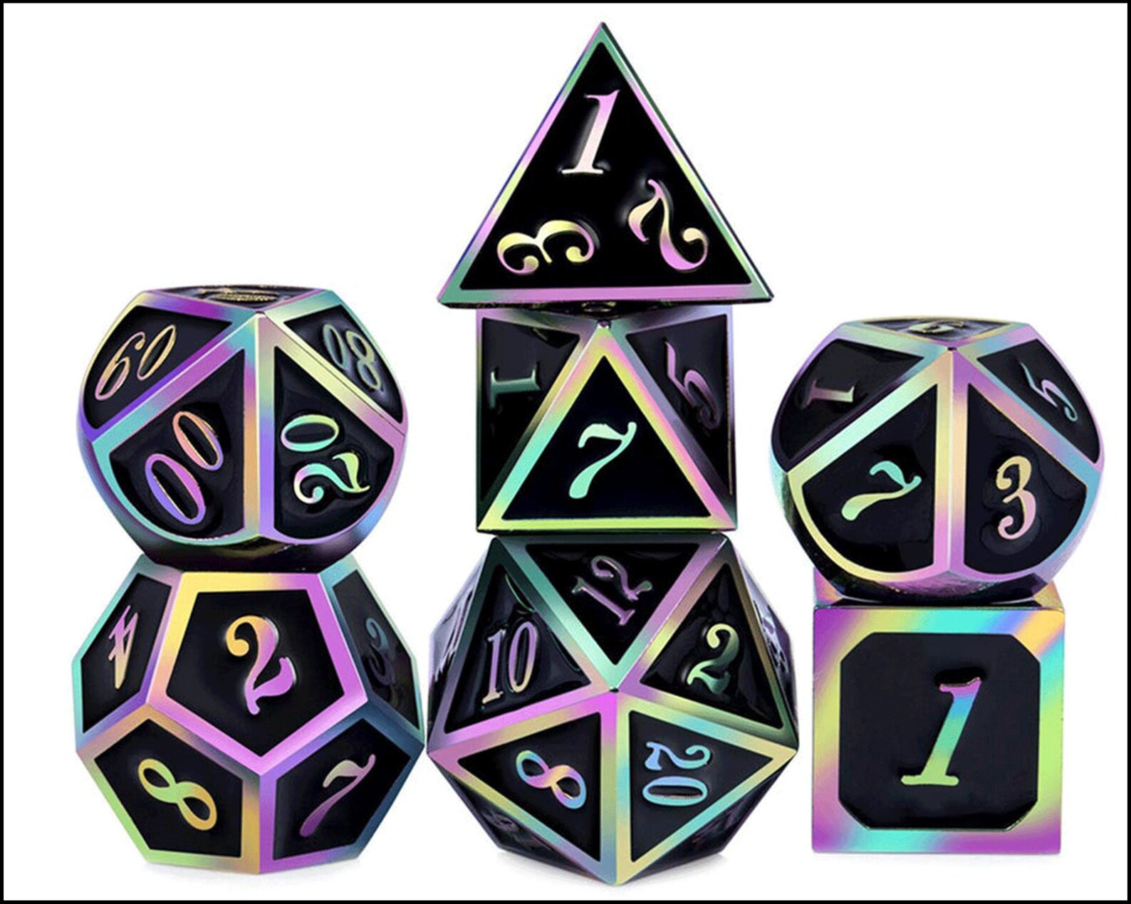 Dnd Metal Dice Glitter Dice Dungeons and Dragons Dice Etsy