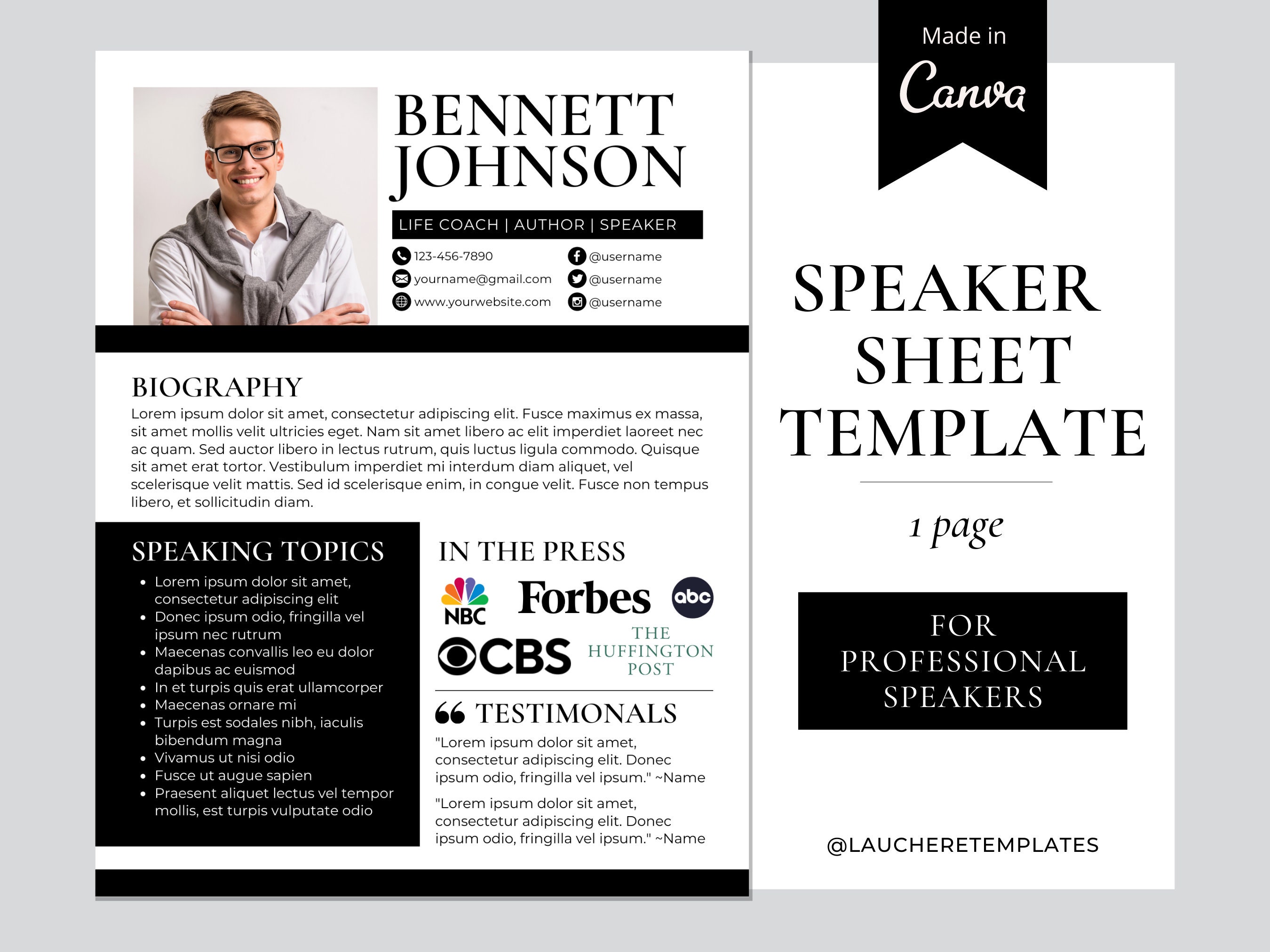 speaker-one-sheet-speaker-sheet-template-speaker-sheet-etsy