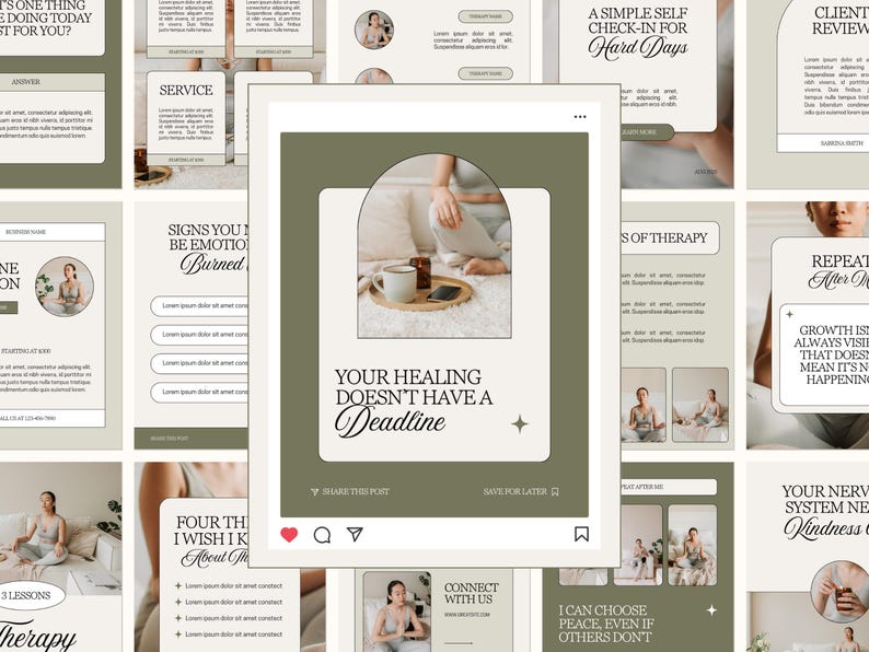 Therapist Canva Templates for Instagram | Mental Health Quotes & Tips ...