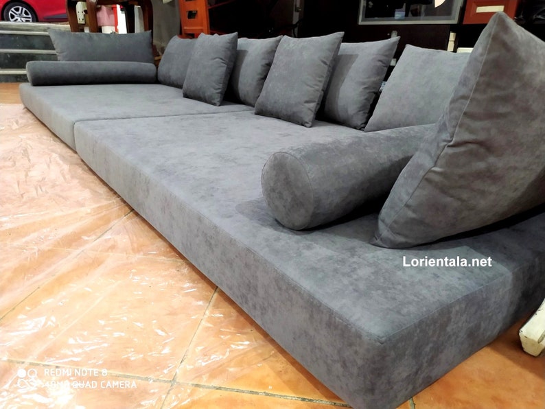 Sofa Boden Sofa Couch grau Boden Couch Ecke Sofa Boho | Etsy