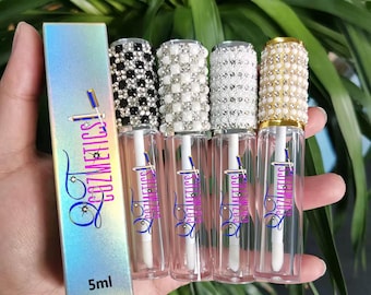 Customized Empty Rhinestone Lip Gloss Tubes: 6ml Empty Sparkling Wands - Start a Lipgloss Business