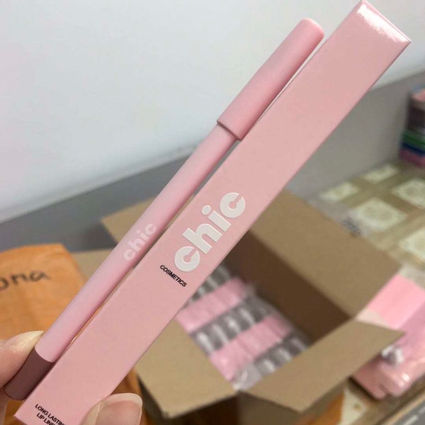 Custom Lip Liners: Private Label Wholesale Pink Wooden Lip Liner (Boxes Included)